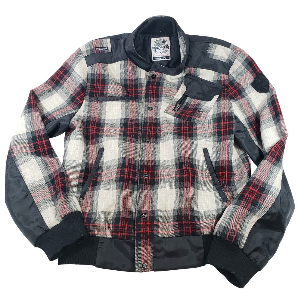 Akademiks AKDMKS Plaid Wool Blend Varsity Jacket‎ 2XL Bomber Menswear Streetwear